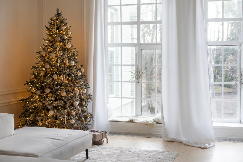 Christmas tree in living room